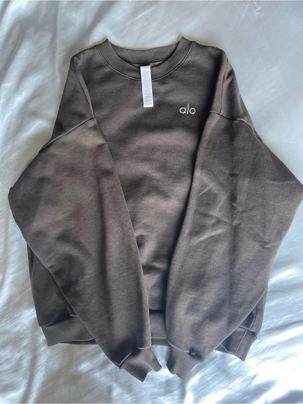 Brown ALO Yoga Crewneck  (Silver ALO Logo)